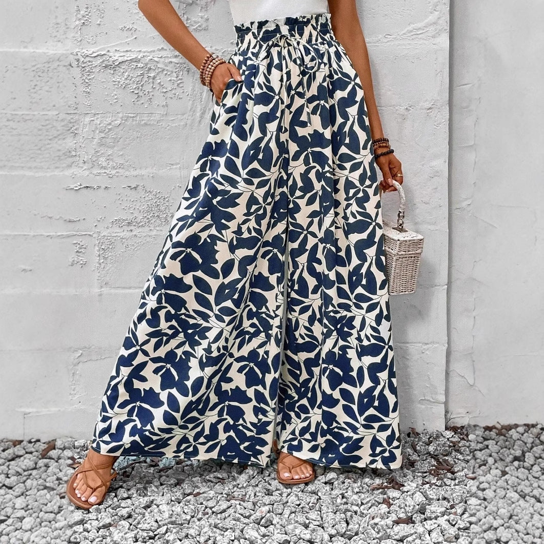 New Waist-tight Summer Long Draping Effect Long Culottes For Women