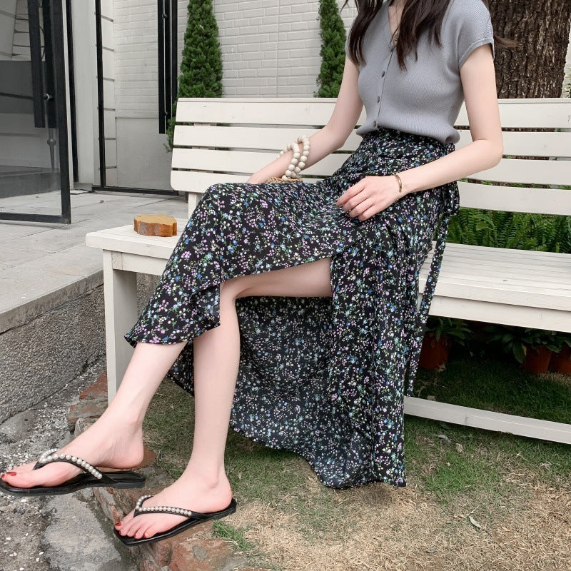 Real Shot Sun-proof Floral Skirt With Various Colors