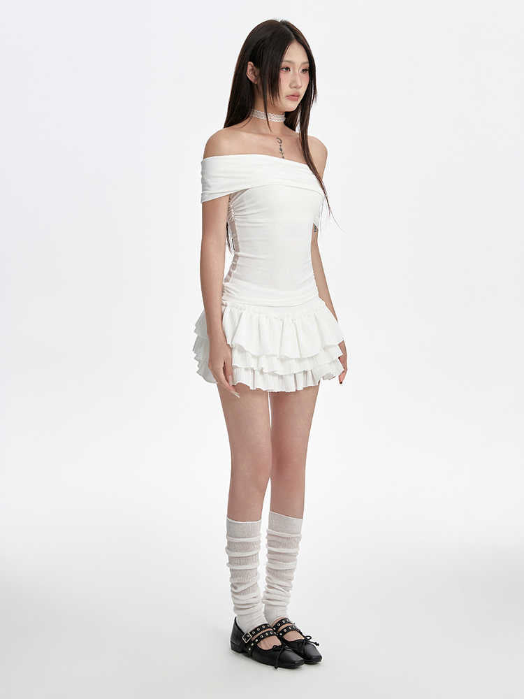 Puffy Cake Dress Women's Low Waist Pleated Skirt