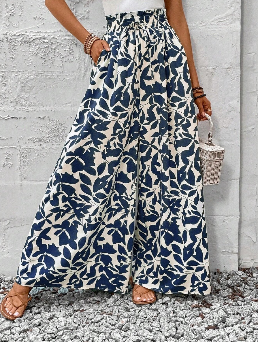 New Waist-tight Summer Long Draping Effect Long Culottes For Women