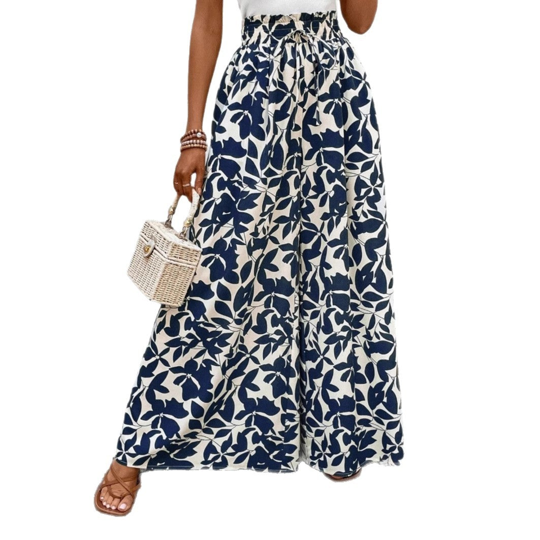 New Waist-tight Summer Long Draping Effect Long Culottes For Women