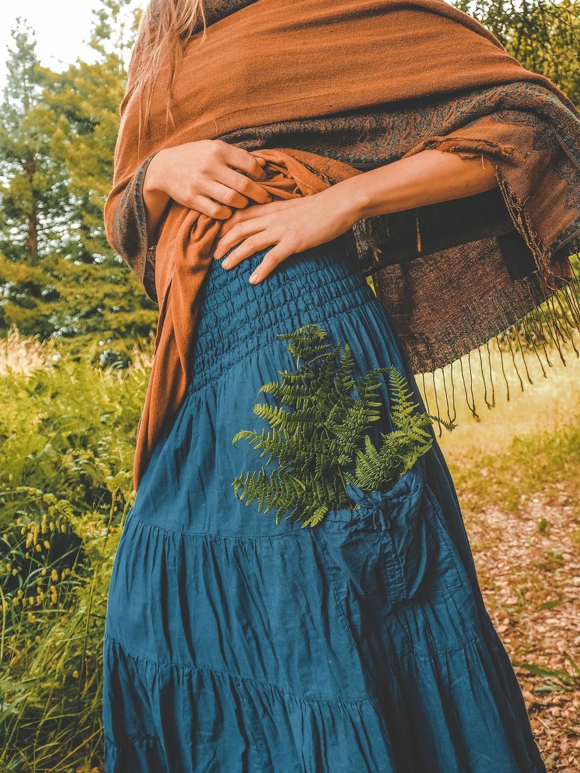Casual Women Bohemian Loose Solid Skirt
