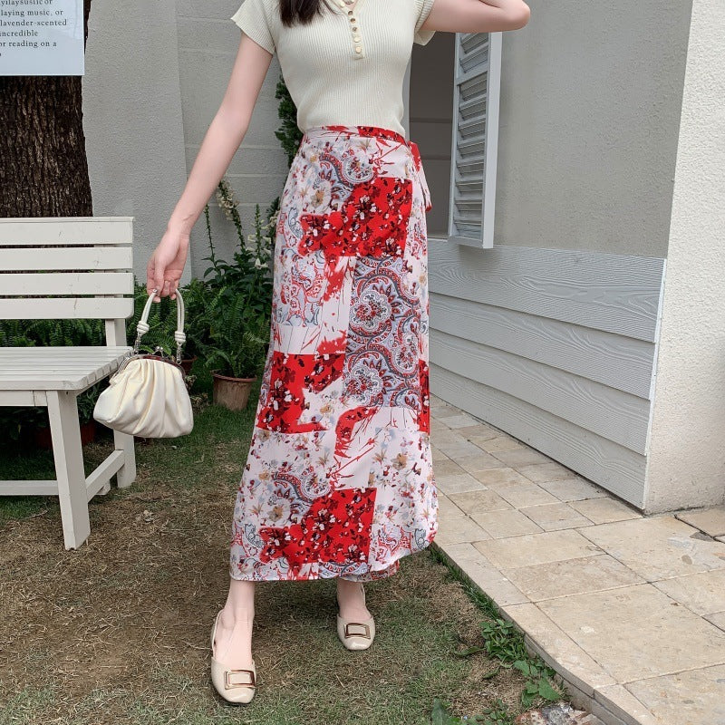 Real Shot Sun-proof Floral Skirt With Various Colors