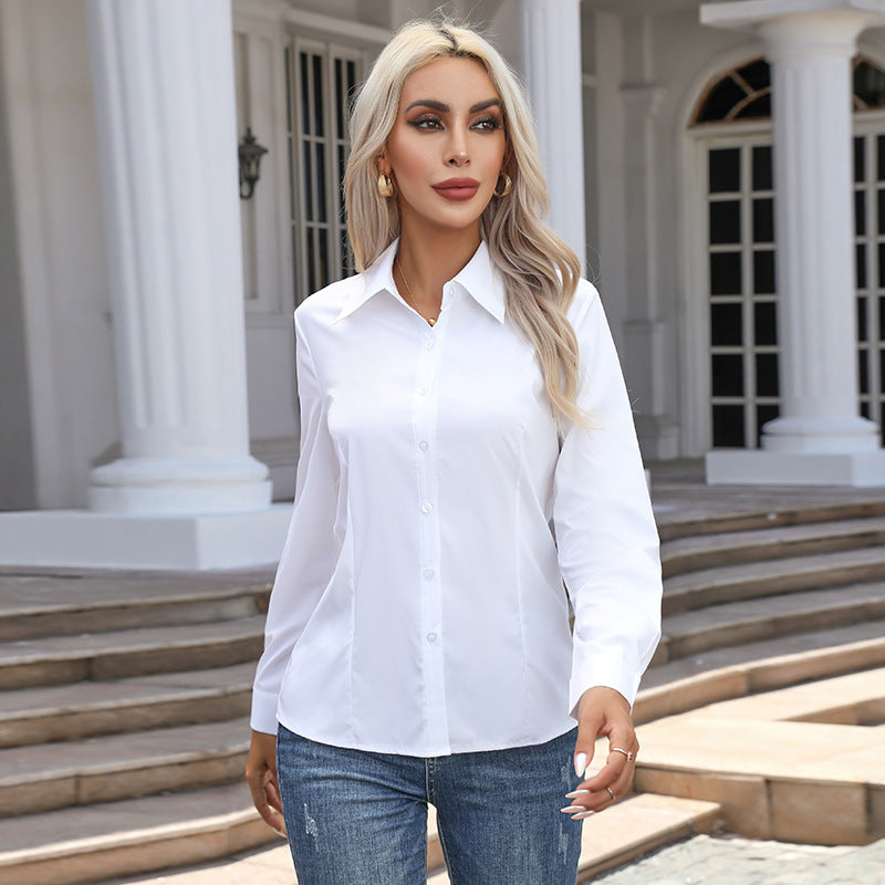 Fashion Casual Long Sleeve Cardigan Button-down Shirt Top