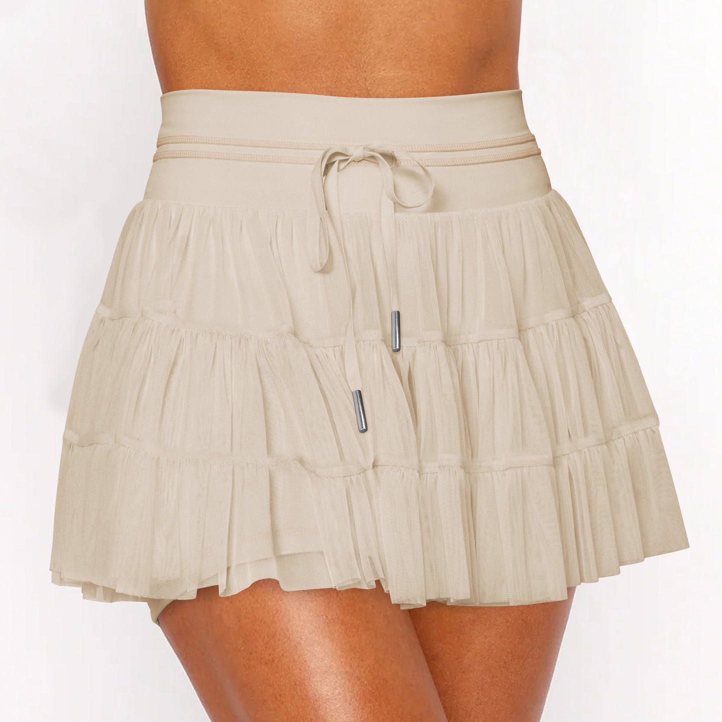 Lace Mesh Patchwork Culottes Exposure-proof Belt Safety Pants
