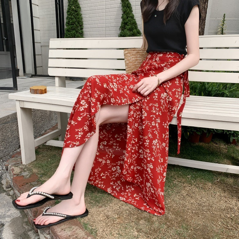 Real Shot Sun-proof Floral Skirt With Various Colors