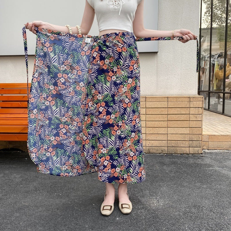 Real Shot Sun-proof Floral Skirt With Various Colors