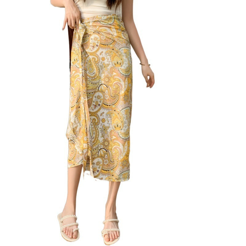 Chinese Style Hip Skirt Women's Summer Sun Protection Skirt