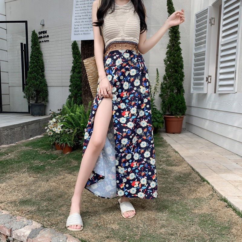 Real Shot Sun-proof Floral Skirt With Various Colors