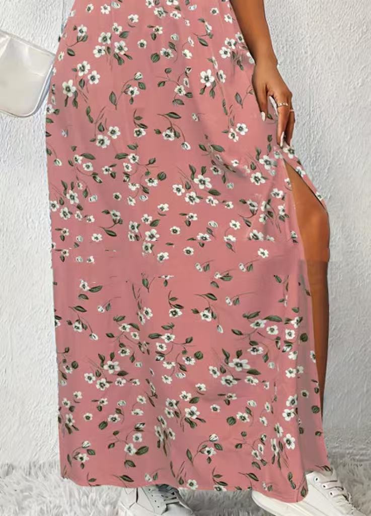 Women's Fashionable With Side-slit Printed Skirt