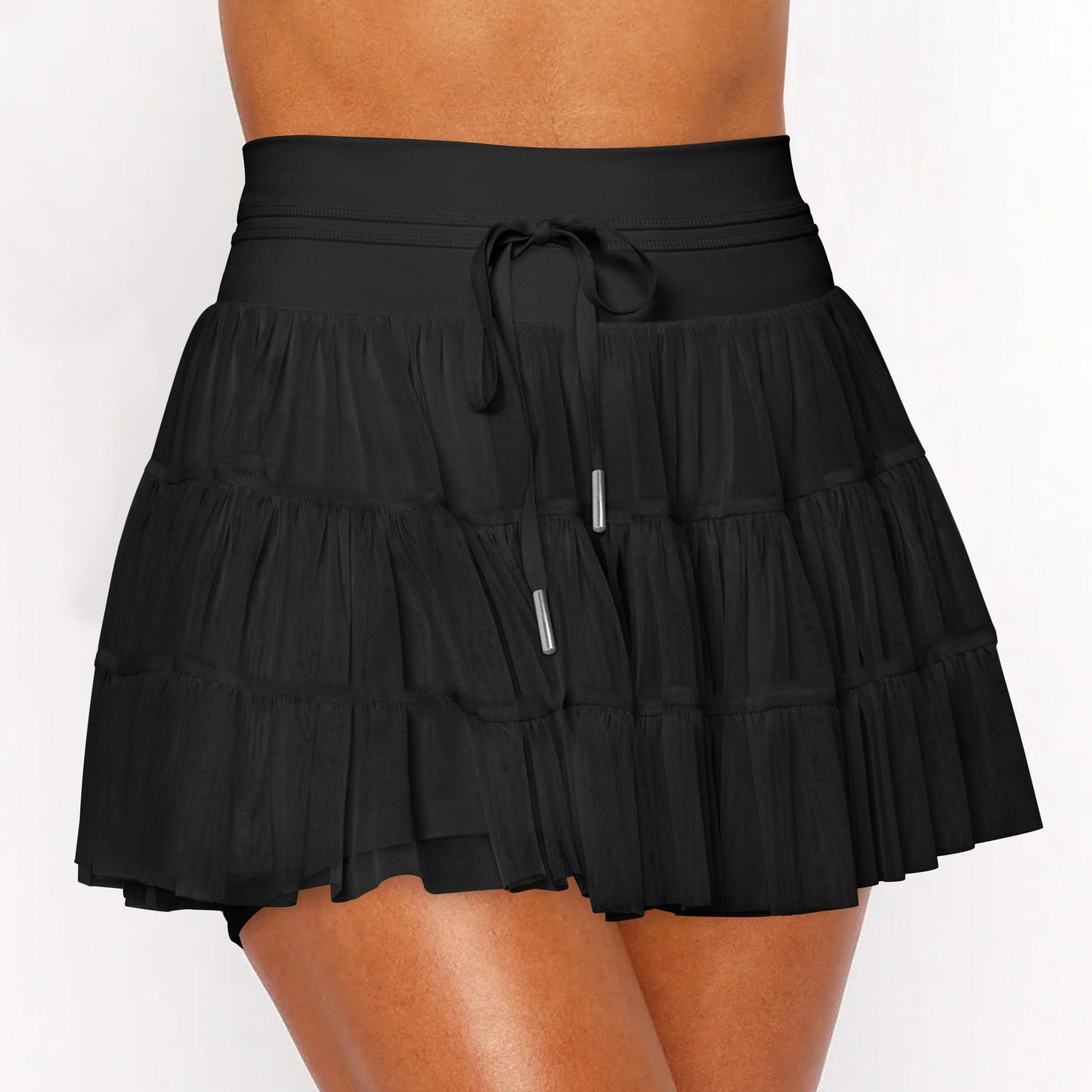 Lace Mesh Patchwork Culottes Exposure-proof Belt Safety Pants