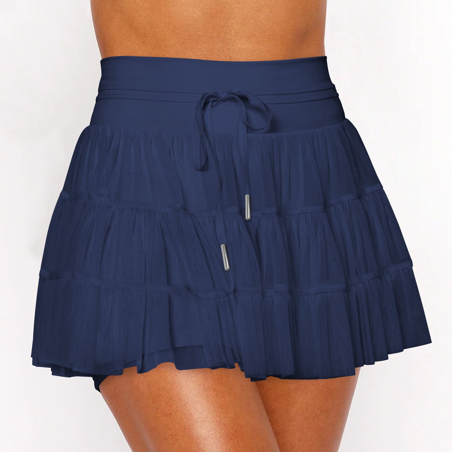 Lace Mesh Patchwork Culottes Exposure-proof Belt Safety Pants