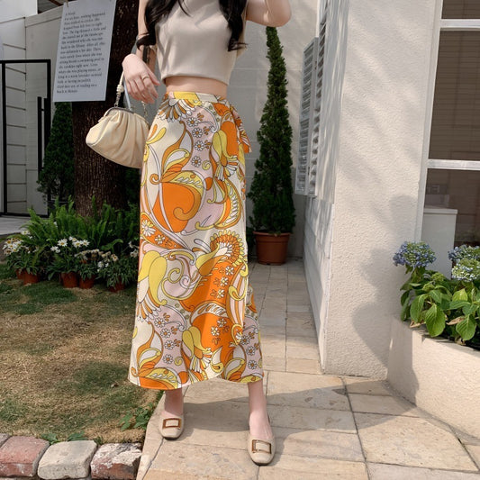 Real Shot Sun-proof Floral Skirt With Various Colors