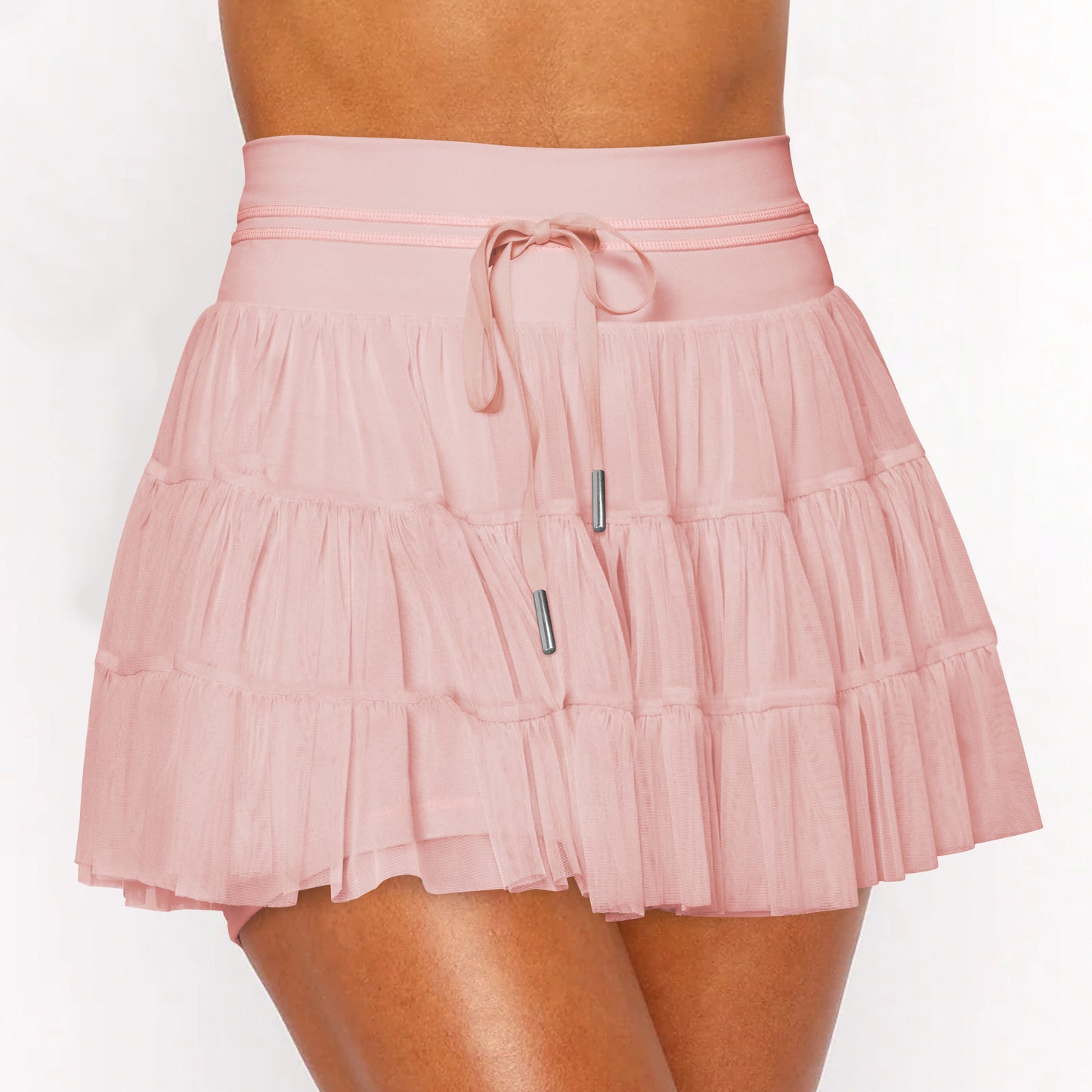 Lace Mesh Patchwork Culottes Exposure-proof Belt Safety Pants