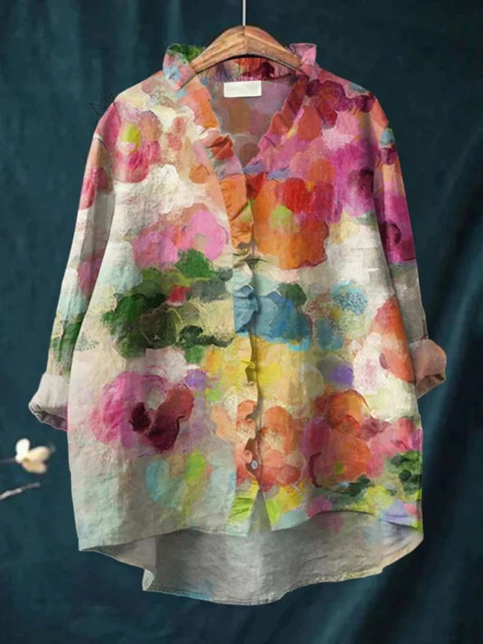 Loose Print Crew Neck Casual Plus Size Women's T-shirt