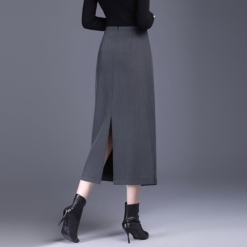 Draping Irregular Straight Women's Split Sheath Skirt