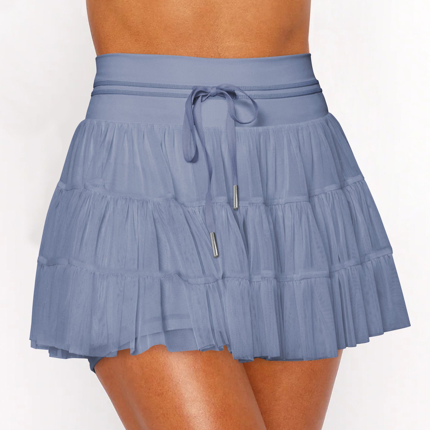 Lace Mesh Patchwork Culottes Exposure-proof Belt Safety Pants