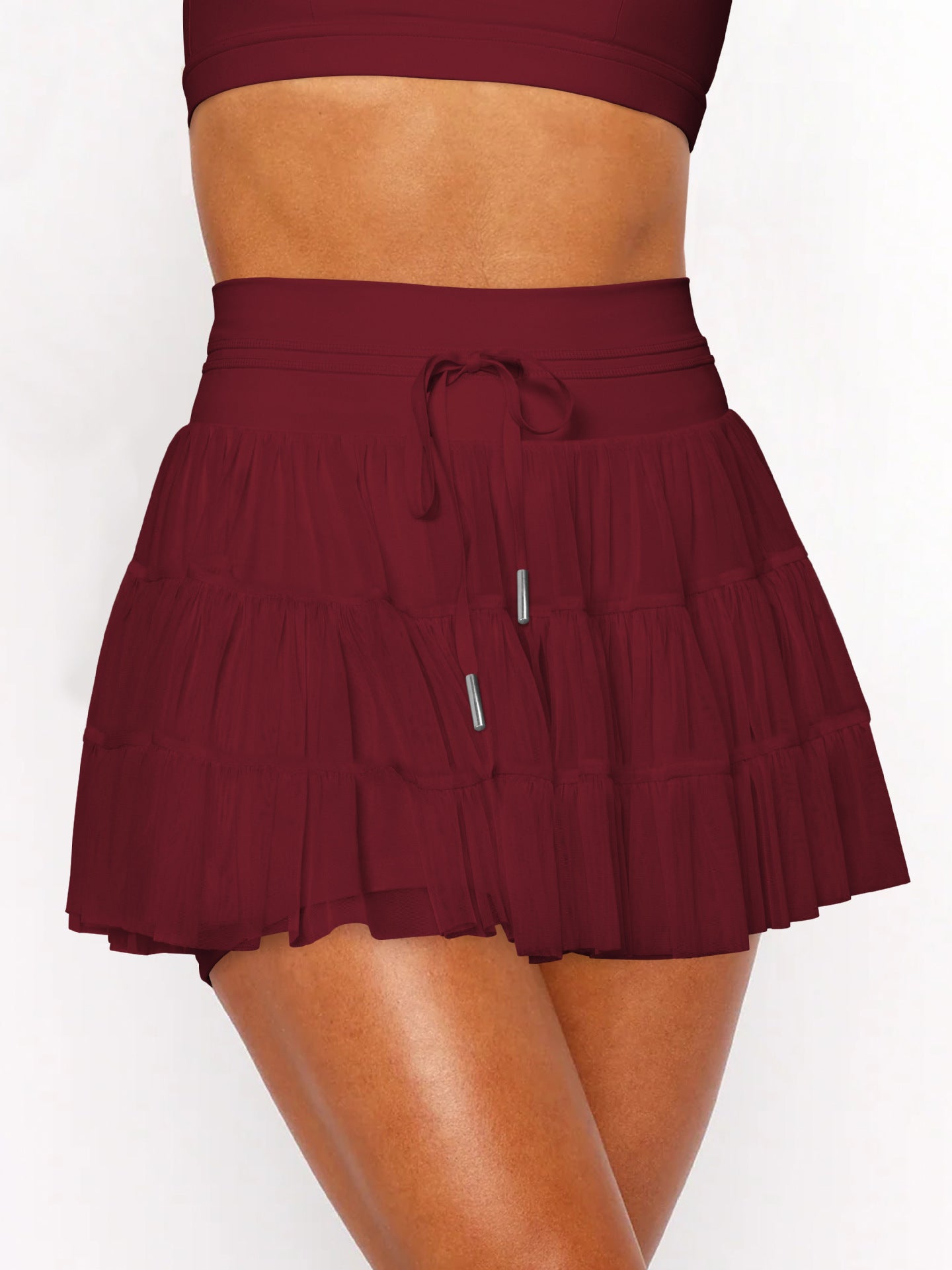 Lace Mesh Patchwork Culottes Exposure-proof Belt Safety Pants